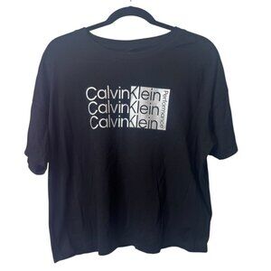 Calvin Klein Performance Black Graphic Tee | Oversized T-Shirt XL